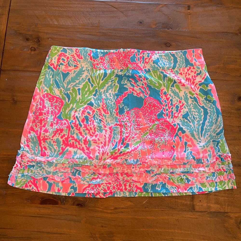 Lilly Pulitzer Vibrant Coral Print Skort